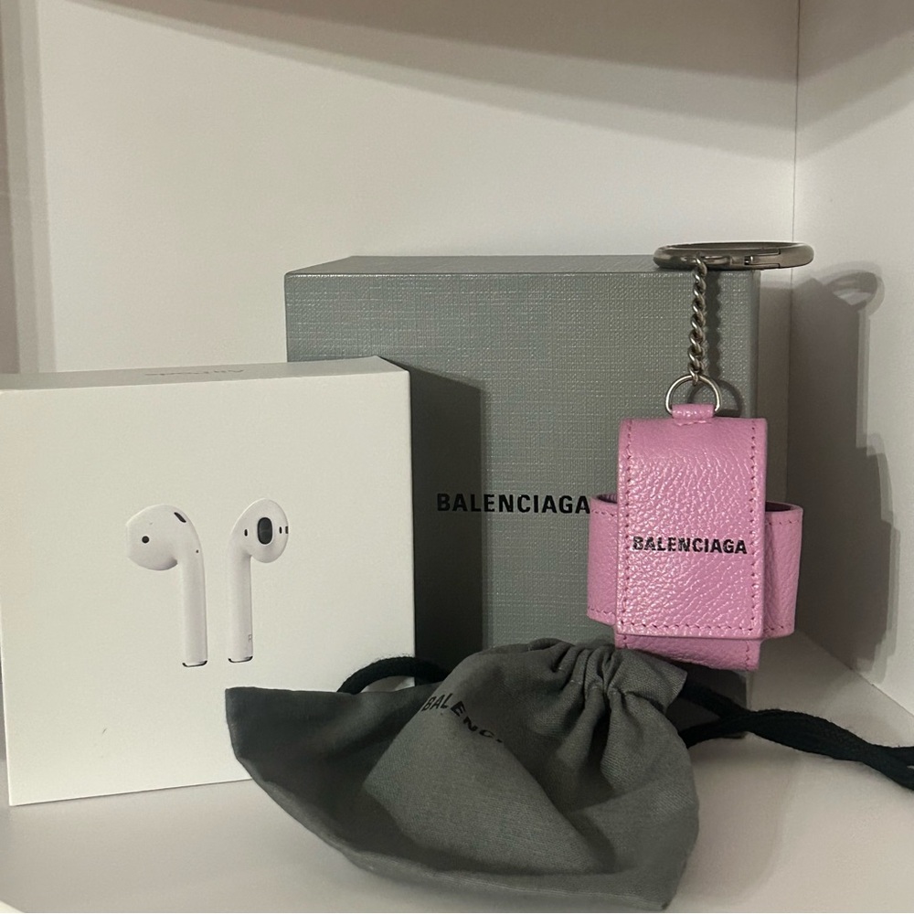 BUNDLE ✨ Balenciaga Leather Airpod Case in Purple & Brand New Apple AirPods